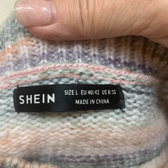 SHEIN Pastel Striped Women's Sweater - Picture 6 of 7
